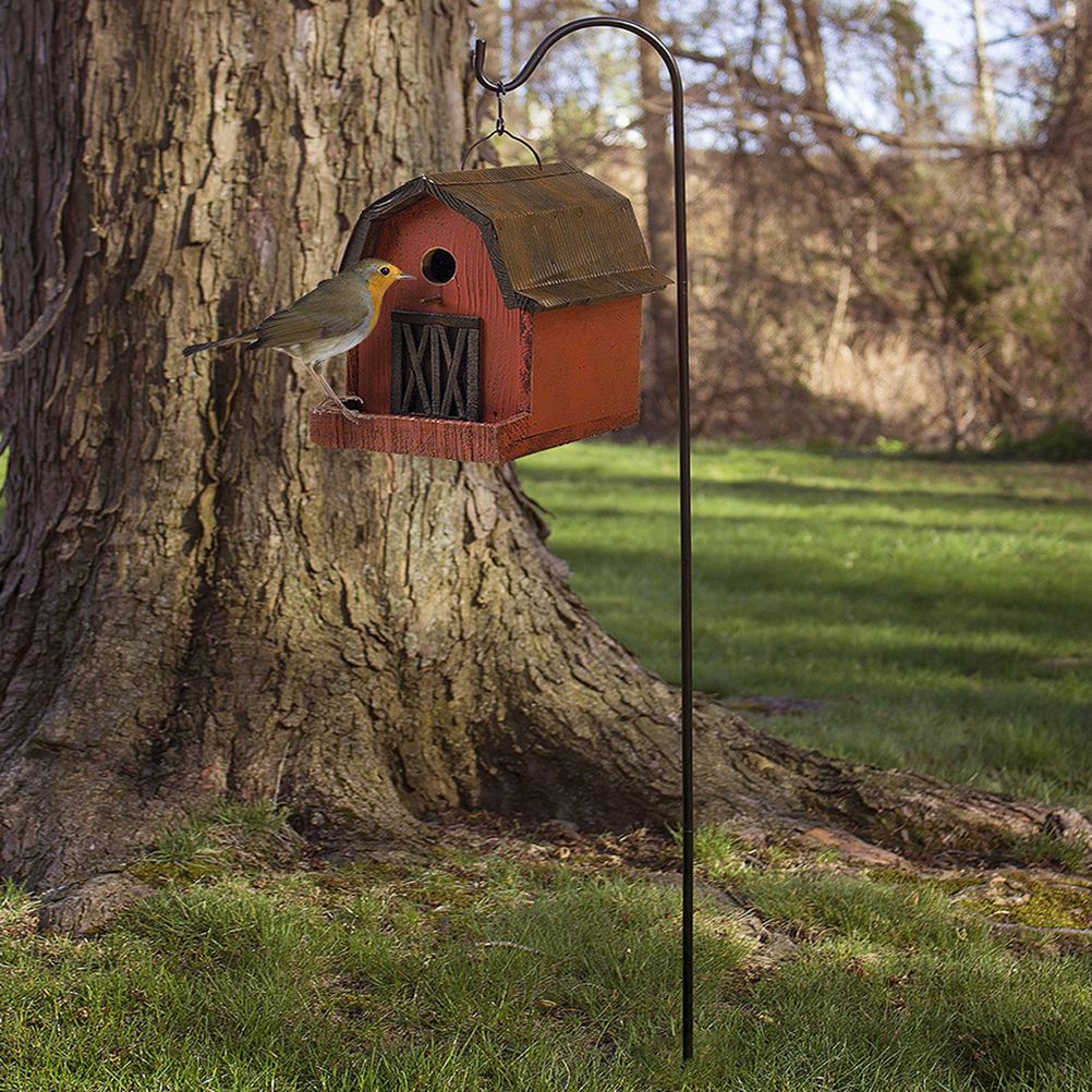 Shepherd-Hooks Garden Ground Plant Stand Lantern Stake Outdoor Plant Hangers For Flower Basket Plant Hook Garden Stake Outdoor