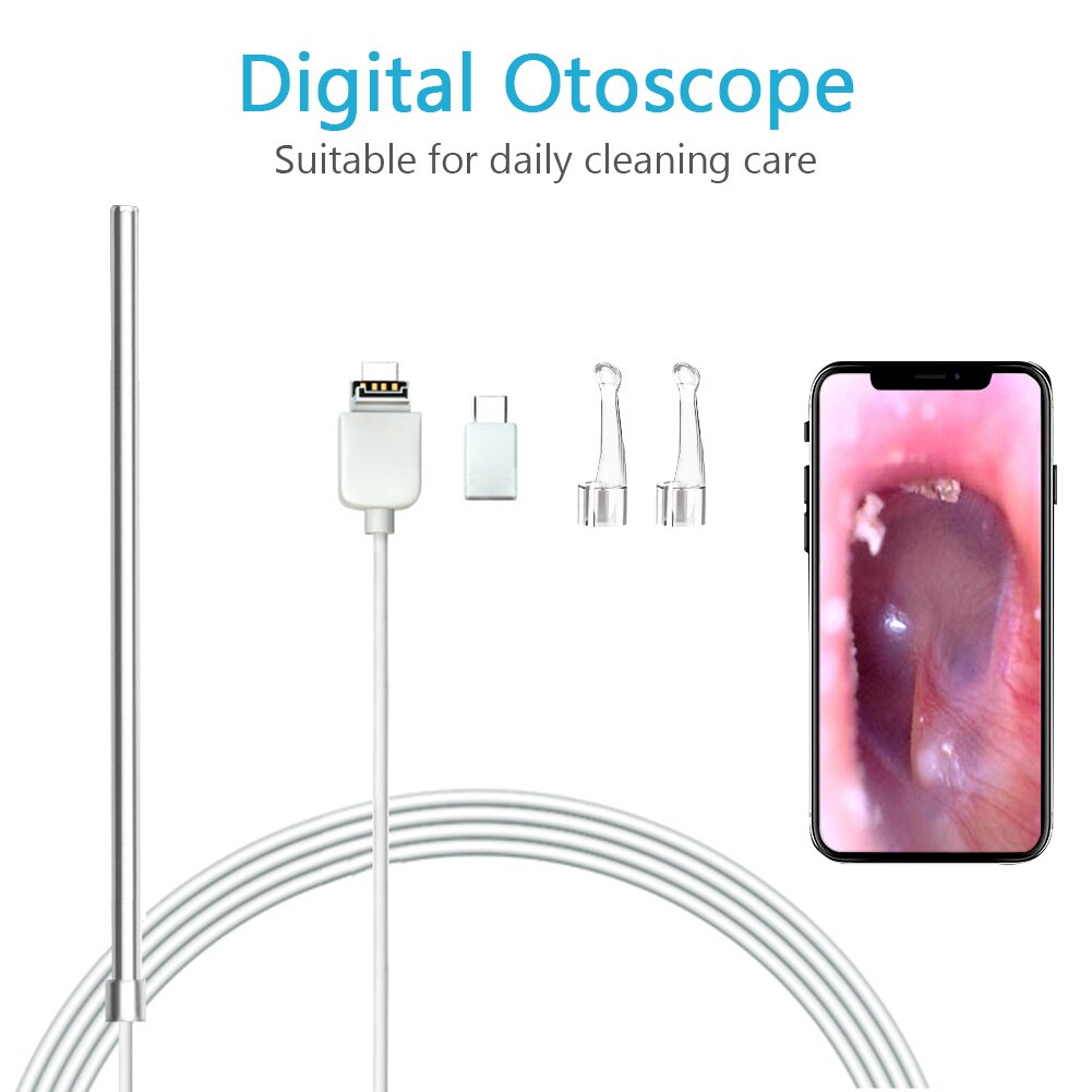 0.22 inch mini-diagnosetool endoscoop 6 led-lampjes draagbare digitale otoscoop oordopje hd visuele usb-camera voor mac