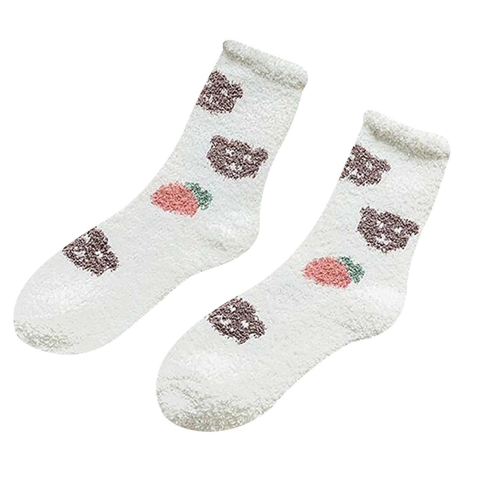 Chaussettes imprimées en Polyester pour femmes, chaussettes épaisses, respirantes, chaudes, confortables, à la: RD