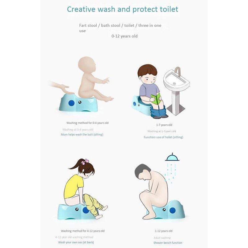 Barnetoalett søt babygryte- og jentegryte som passer til babytoaletter fra 1 til 6 år