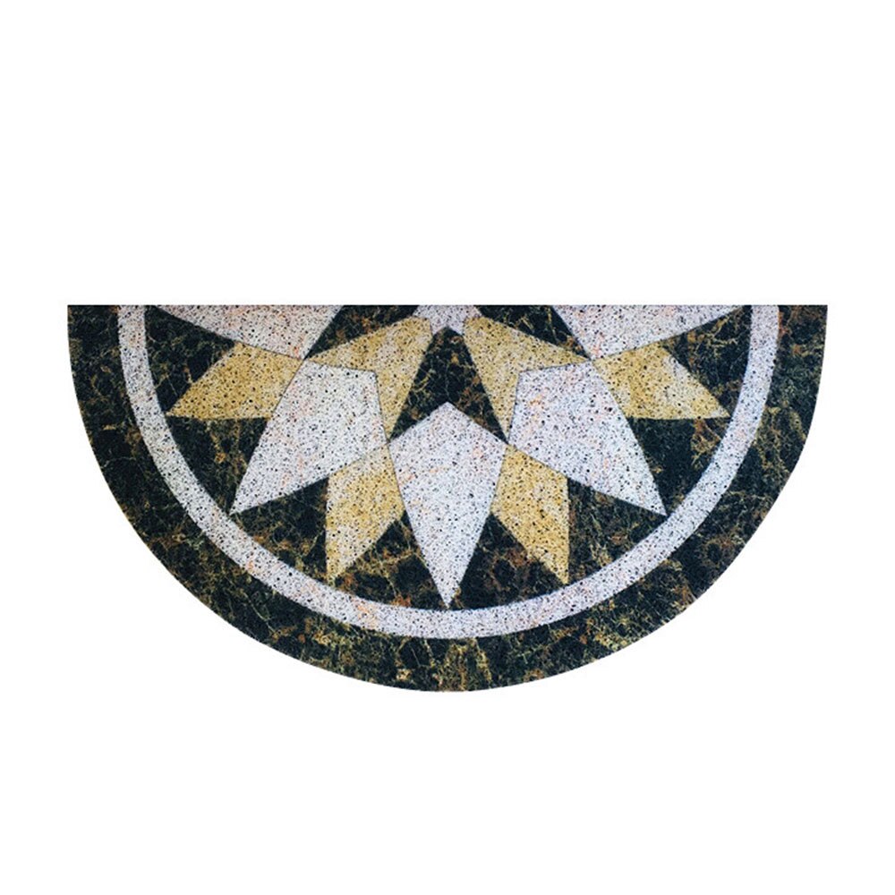 Tapis d'extérieur demi-rond en motif de marbre | Tapis noir absorbant l'eau, tapis de salle de bains antidérapants, tapis de portes décoratifs pour la maison: A