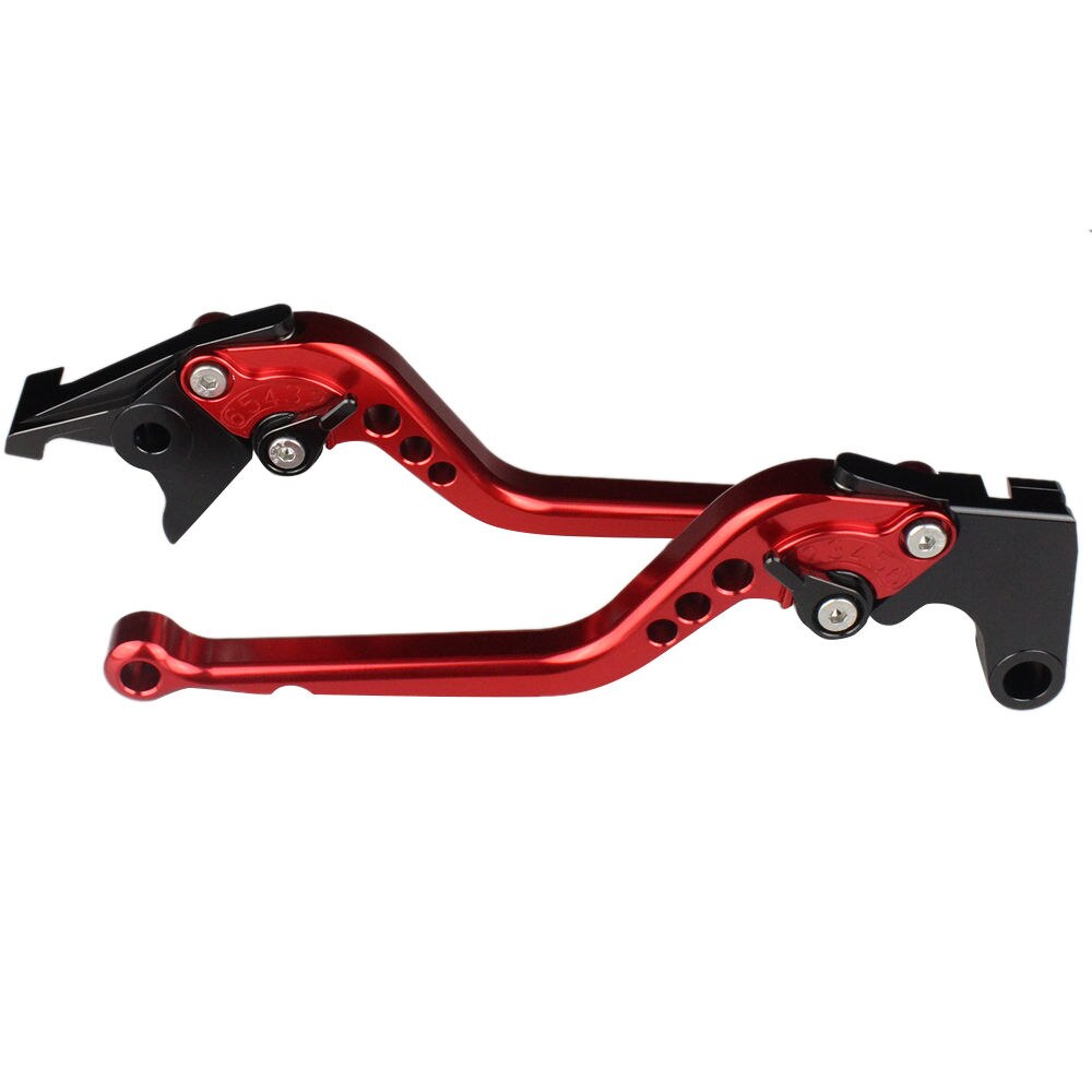 Für YAMAHA YZF R125 CNC Kurze Lange Motorrad Einstellbare Bremse Kupplung Hebel Griff Zubehör Griff Griffe: Long Red