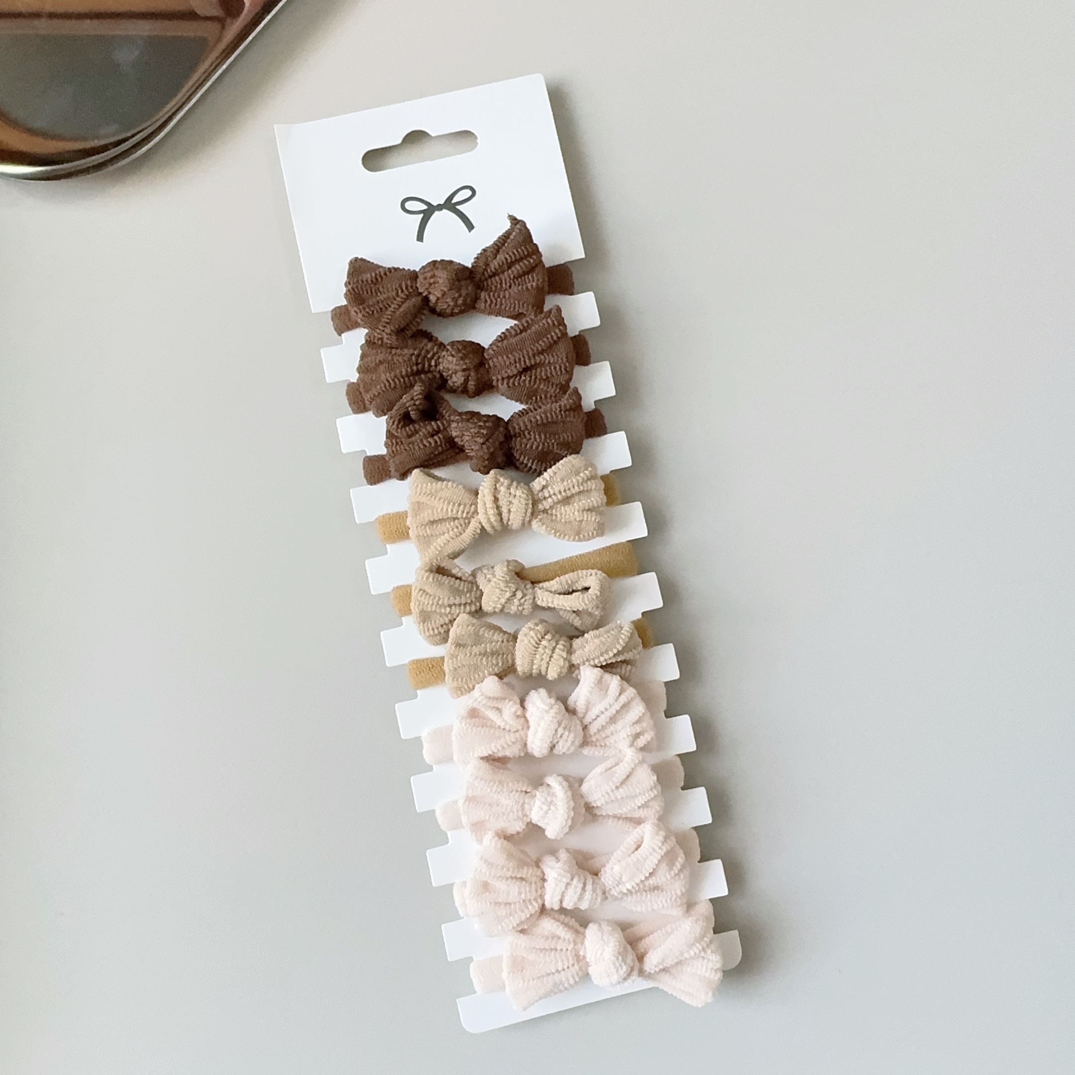 10 Uds. De lazos de 3 estilos, banda de goma elástica para el cabello, lazos para el cabello, cinta, coleta, accesorios para el cabello de grogrén, bandas para la cabeza para niña para niños: Caqui oscuro
