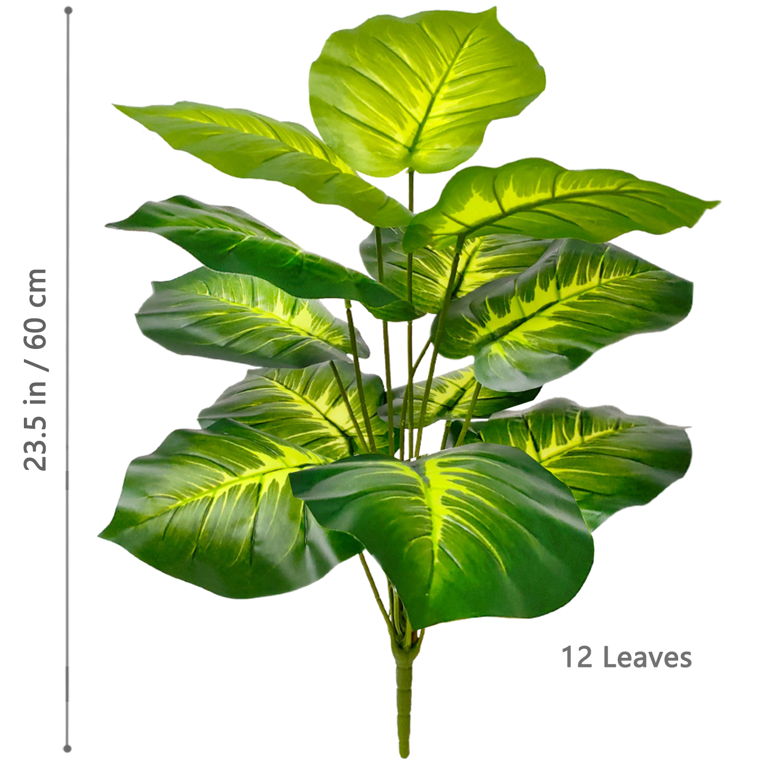 56-85cm kunstige lilla friske taro-akasie gule hjertegrønne eføy-skilpaddeblader til dekorasjon av hjem, hage, kontor: Lysegrønn