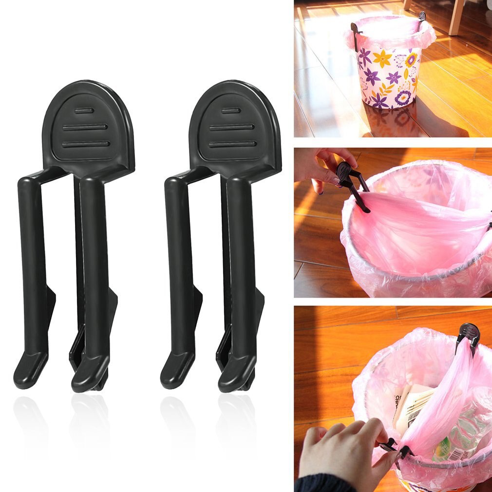 Abrazadera práctica para cubo de basura, Clip de plástico para bolsa de basura, soporte fijo para cubo de basura, barato y , 2 unids/set por juego