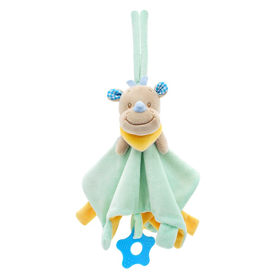 Soft Appease Towel Baby Toys Soothe Reassure Sleeping Animal Blankie Rattles comforter plush Bebes Toys Doll baby towels newborn: rhinoceros