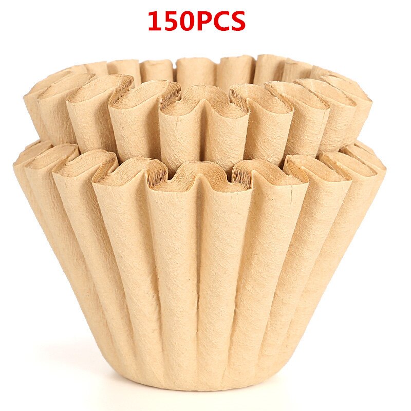Coffee Filter Holder Foldable Stainless Steel Cone Coffee Dripper Paperless Permanent Pour Over Coffee Tea Filter Basket Tools: 1-4Cups 150PCS