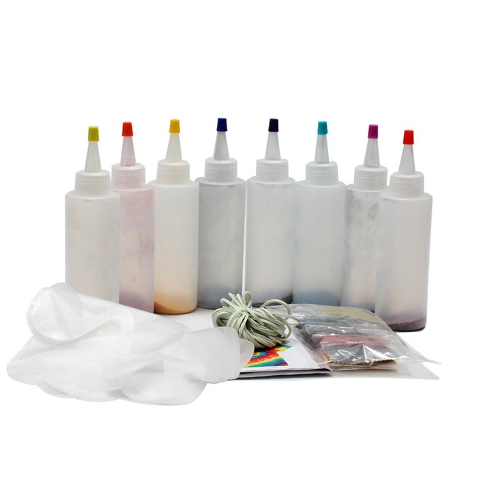 8/18 bouteilles tulipe cravate colorant Kit Permanent une étape cravate colorant ensemble bricolage Kits pour tissu Textile artisanat Arts vêtements pour colorants peinture: 8 colors