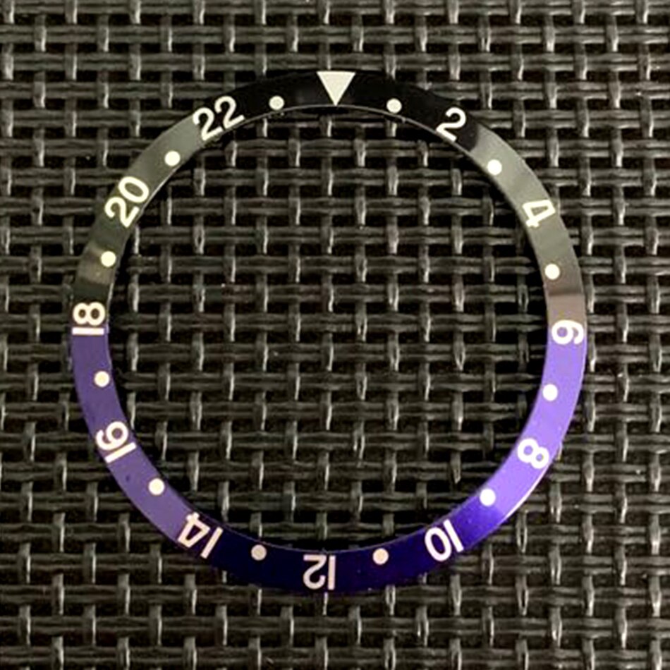 Accesorios para reloj bisel de aluminio diámetro exterior 36,5 diámetro interior 30,6mm HJ67: black blue