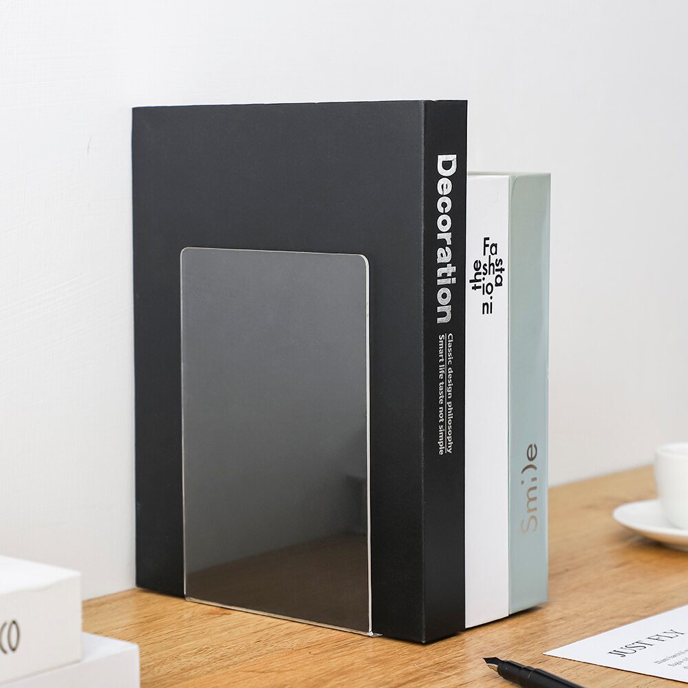 1Pc Acrylic Transparent Bookends Book Display Stand Holder Book Stand Holder Frame Document Holder Stand Desk Organizer Bookend