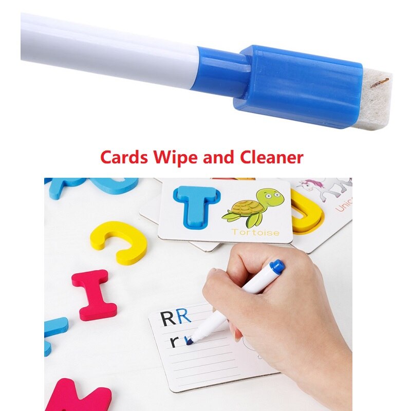 Children Alphabet Letters Figure Spelling Games Cards English Words Puzzle Matching Educational Literacy Fun Early Learning Toys