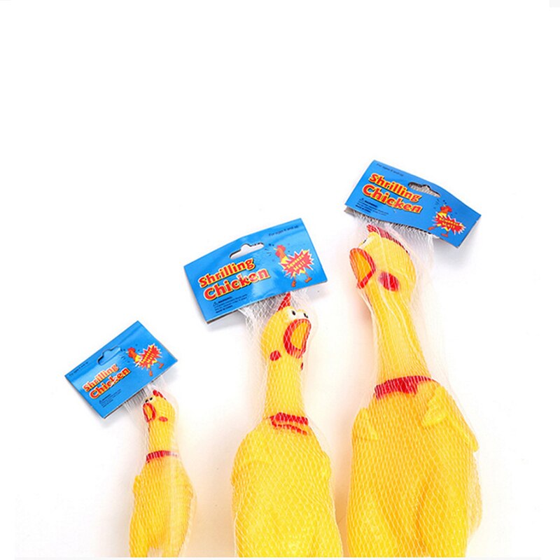 Screaming Yellow Rubber Chicken Funny Pet Toys Dogs Molar Chew Toys Yellow Rubber Chicken Screaming Shrilling Chicken Pet