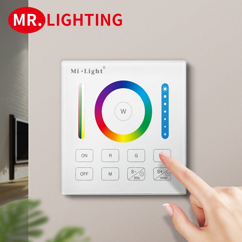 B0 rgb cct led lysbjælke controller 2.4g trådløs wifi smart fjernbetjening vægmonteret berøringsskærm kontrolpanel lysdæmper