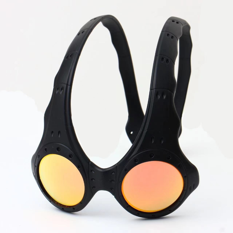 Radbrille Sonnenbrille - UV400 Anti-Blau Linse - TR+Metall Legierung Rahmen - Retro Unregelmäßige Spiegel Form