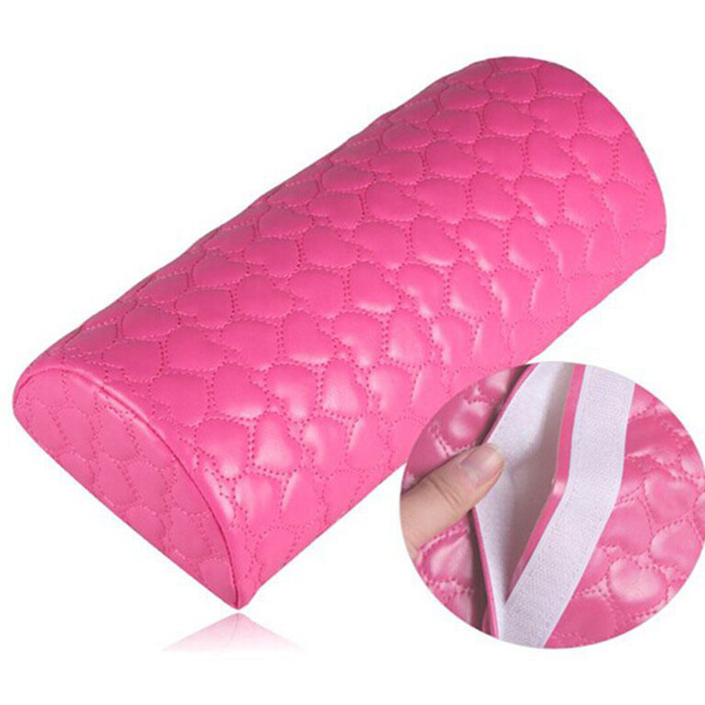 Cojín de piel sintética para manicura, cojín de descanso para manos y brazos, suave, corazón de amor