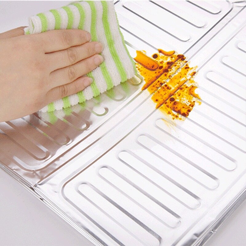 1Pcs Cooking Frying Oil Splash Guard Aluminum Foil Gas Stove Shield Oil Splatter Screen Oil Removal Board Kitchen Tool