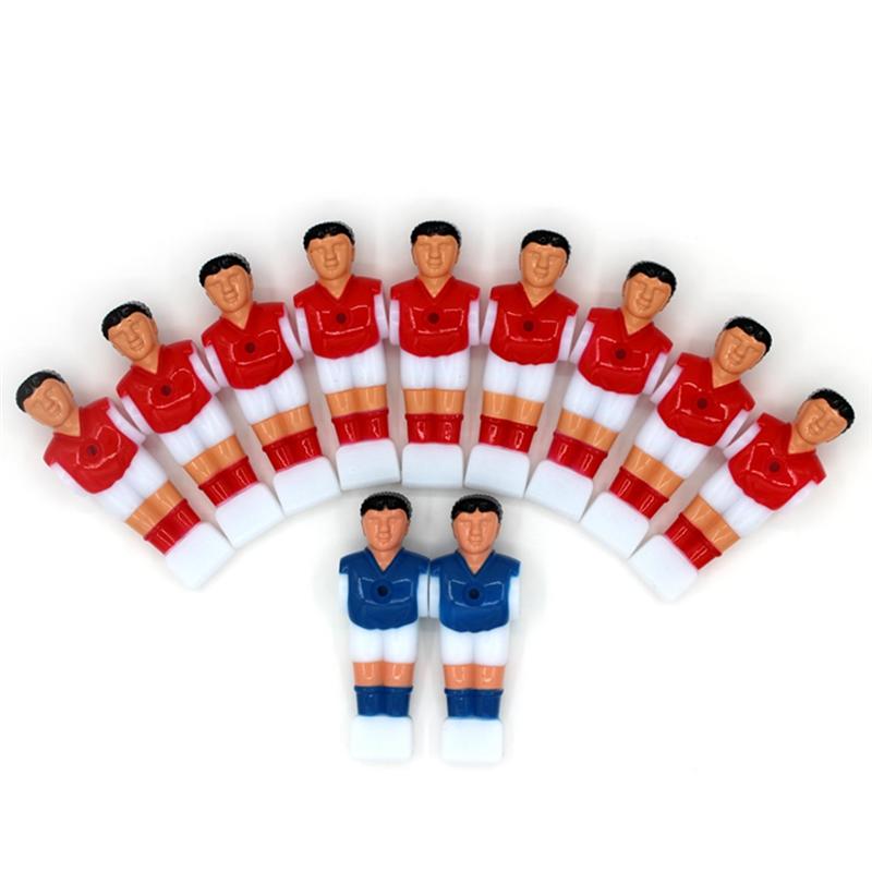 12 Stuks Rod Voetbal Tafelvoetbal Tafel Voetbal Man Voetbal Speler Vervangende Onderdelen Voor 1.4M Tafel Voetbal (2 Stuks rood En 2 Stuks Blauw)