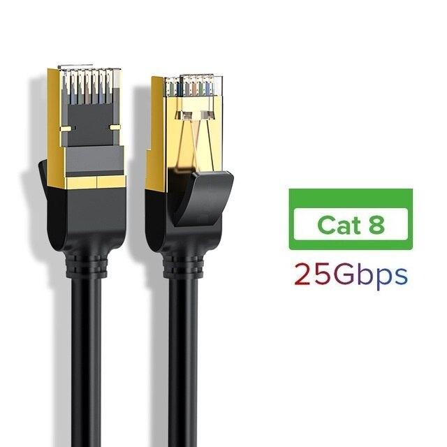 Cat 8 Network RJ45 SFTP LAN Patch Cable Twisted Pair Wire Support High-Speed 25Gbps 2000MHz for Modem, Router, PC, PS4, Xbox One: 1M