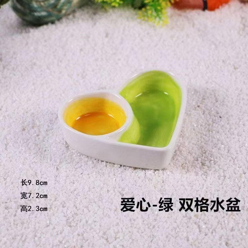 Hamsterin keraaminen syöttökuppi ruokakuppi pieneläinten vesiruoka ruokintakuppi gerbiilille chinchillalle rotta fretti siili: Armeijan vihreä