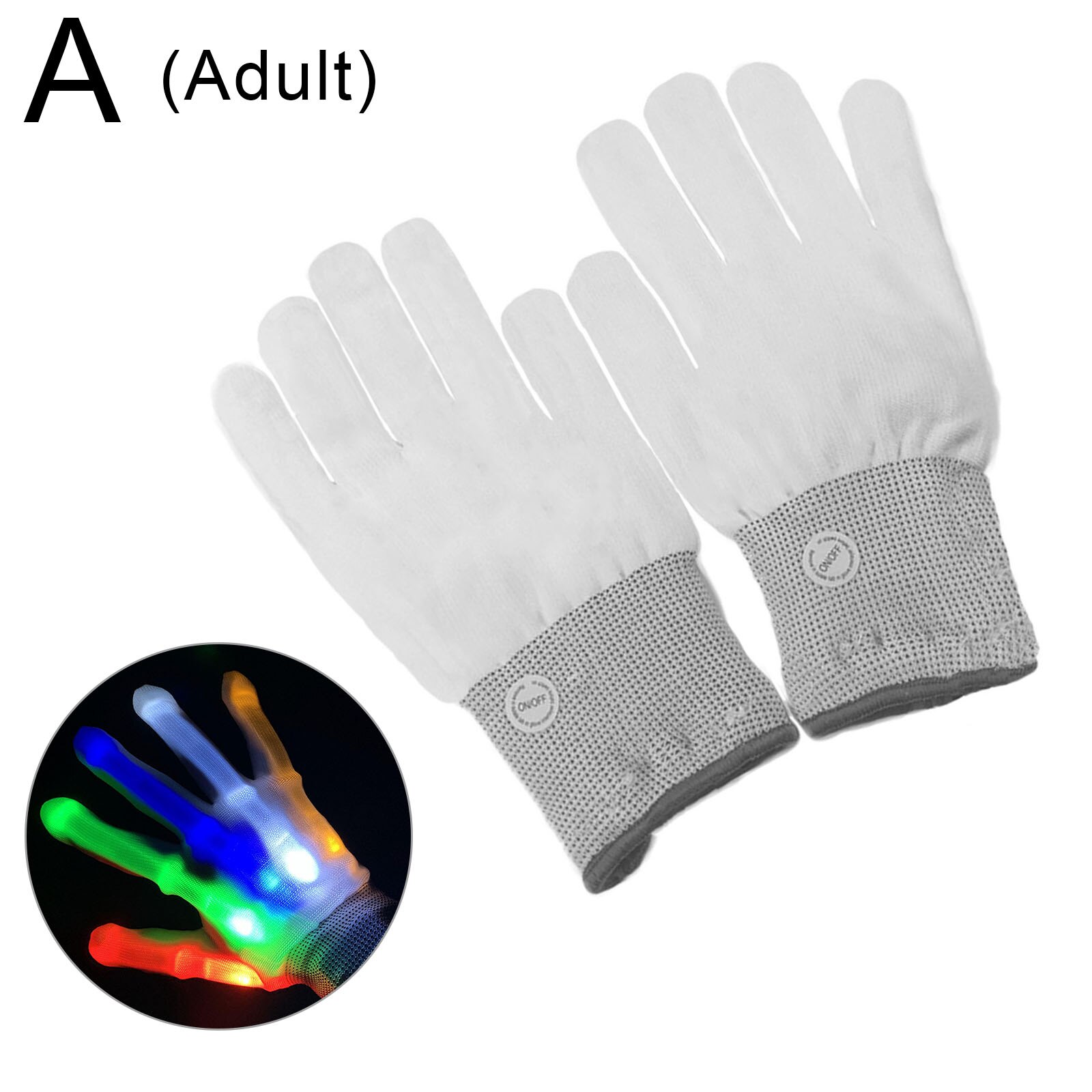 LED Luminous Hand Finger Gloves Halloween Christmas Costume Dance Decor Hand Bone Gloves Festival Accessory NOV99: White