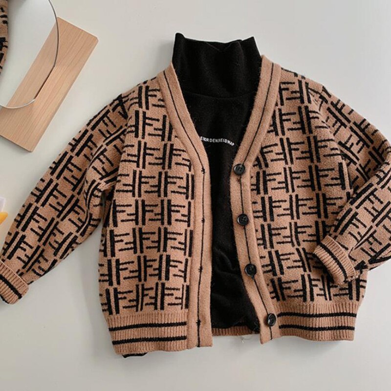 Crianças camisola de malha de manga longa roupa das crianças listrado jaqueta menina camisola de algodão menino camisola meninos meninas cardigan por 3-8 anos