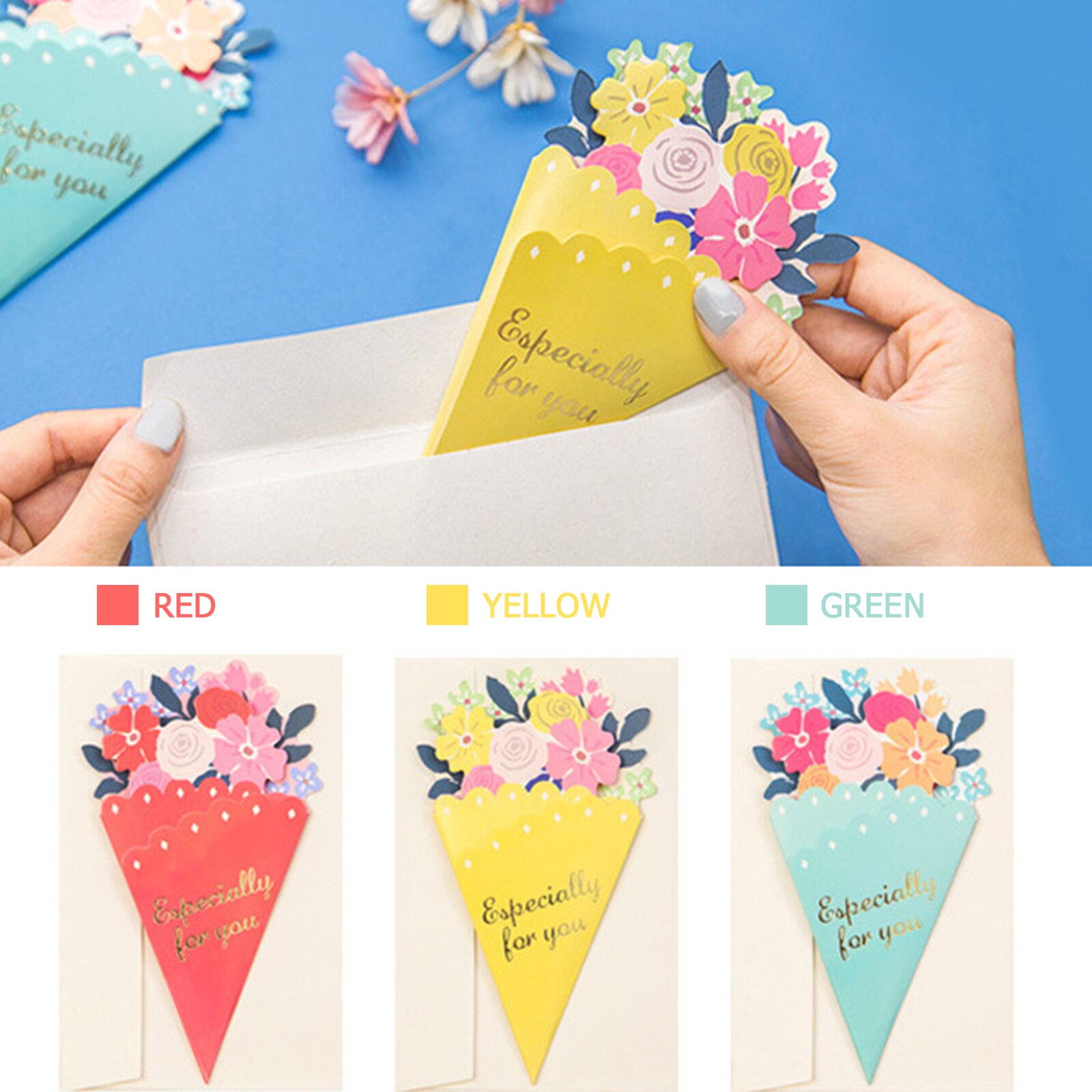 3D Pop Up Flower Bouquet Greeting Card, Birthday Card, Thank You - View #12