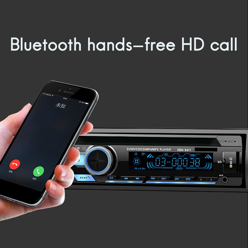 -Universal 1 Din Bluetooth Car Stereo MP3 Player Autoradio CD VCD DVD AUX USB FM Radio Auto Audio Car Player