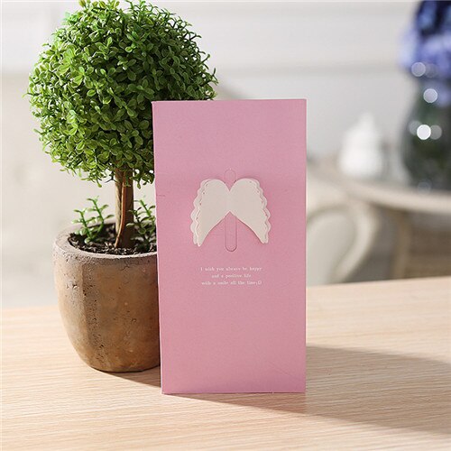 Wings of love gratulasjonskort valentinsdag farsdag tanabata kjærlighet hilsen invitasjonskort arrangement og festutstyr: Lilla