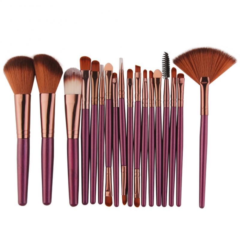 Maange 18 stuks make-upkwasten gereedschapsset cosmetische poeder oogschaduw foundation blush blending beauty make-upkwast maquiagem: 01