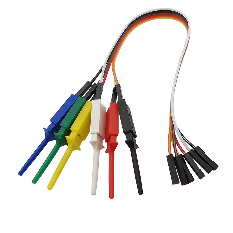 6Pcs/lot 6 Colors Test Hooks Clip Logic Analyzer Cable Jumper Wire Gripper Probe Testing Accessories Test Leads Hook 20/30CM