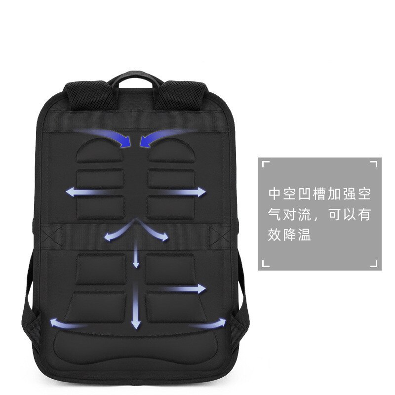 waterproof hard shell computer bag trendy large capacity backpack USB external travel bag