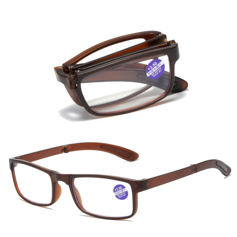 Gafas de lectura plegables con caja para hombre y mujer, lentes de lectura antiluz azul, portátiles, TR90, Farsight, dioptrías + 1,0 + 1,5 a + 4,0: Gris claro / +250