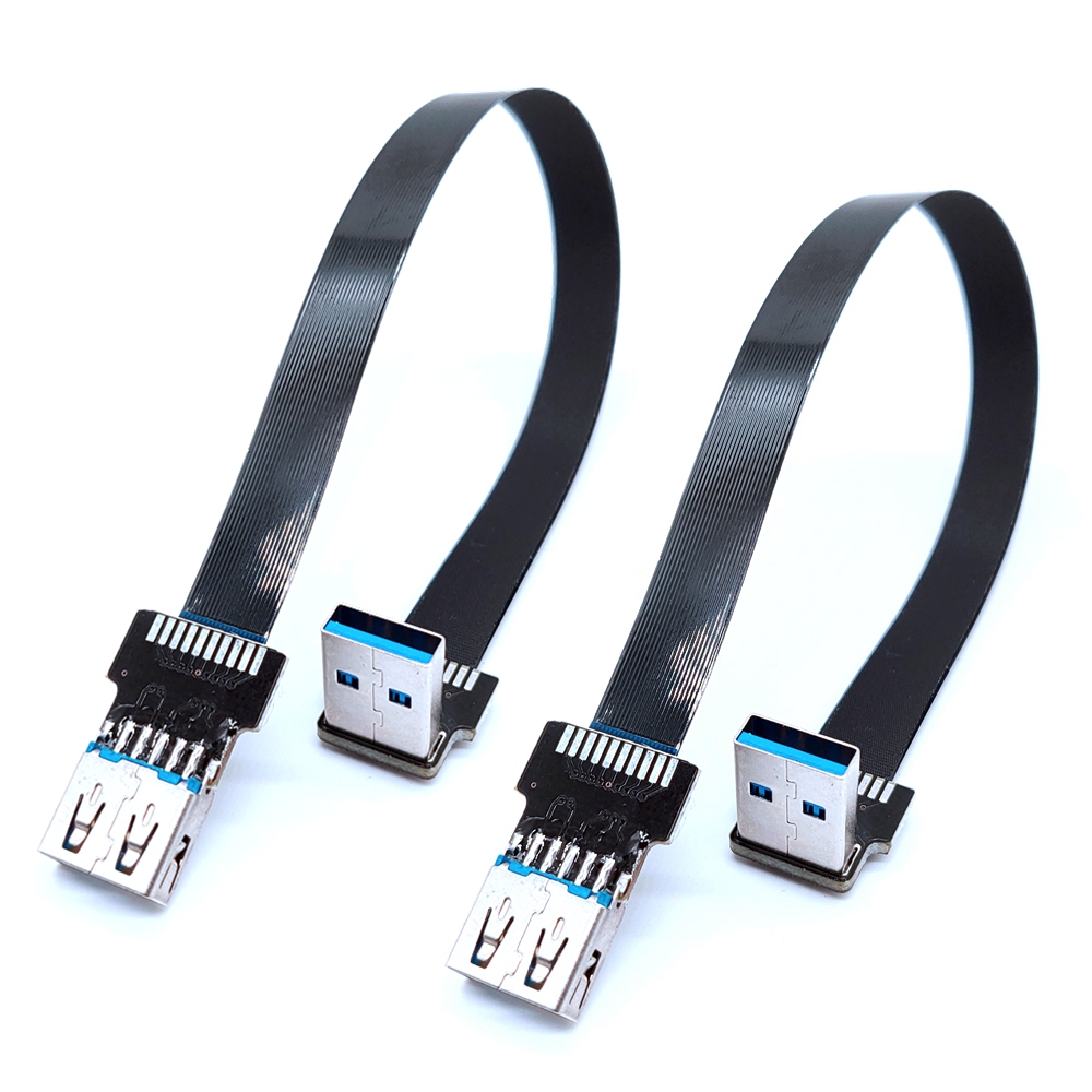 Flat USB 3.0 male to female adapter, FPC elbow, USB extension cable, up and down, left and right bending 90 degrees, USB adapter