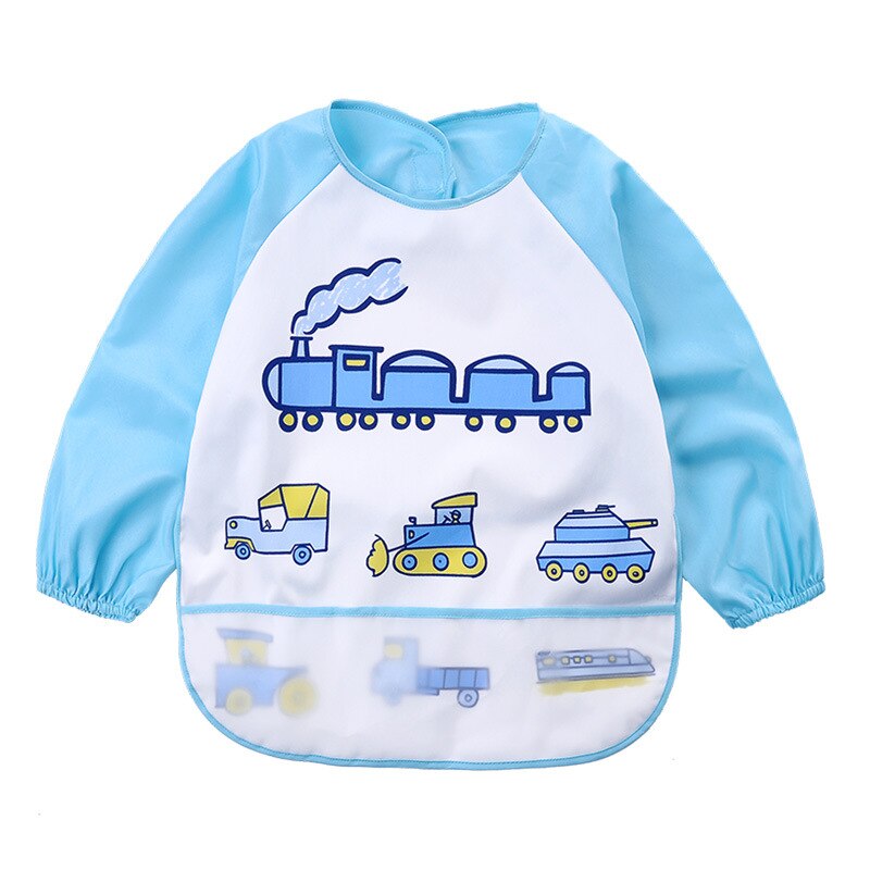 Neue Baby Lätzchen Wasserdichte Kinder Essen Kleidung Kinder Cartoon Langen Ärmeln Fütterung Kittel Lätzchen Kleinkind Baberos Bavoir