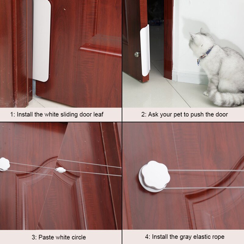 Puertas de plástico para gatos domésticos, abridor de puerta para perros, para entrada de seguridad, fácil con agujero, Kit de puerta para mascotas, producto para mascotas