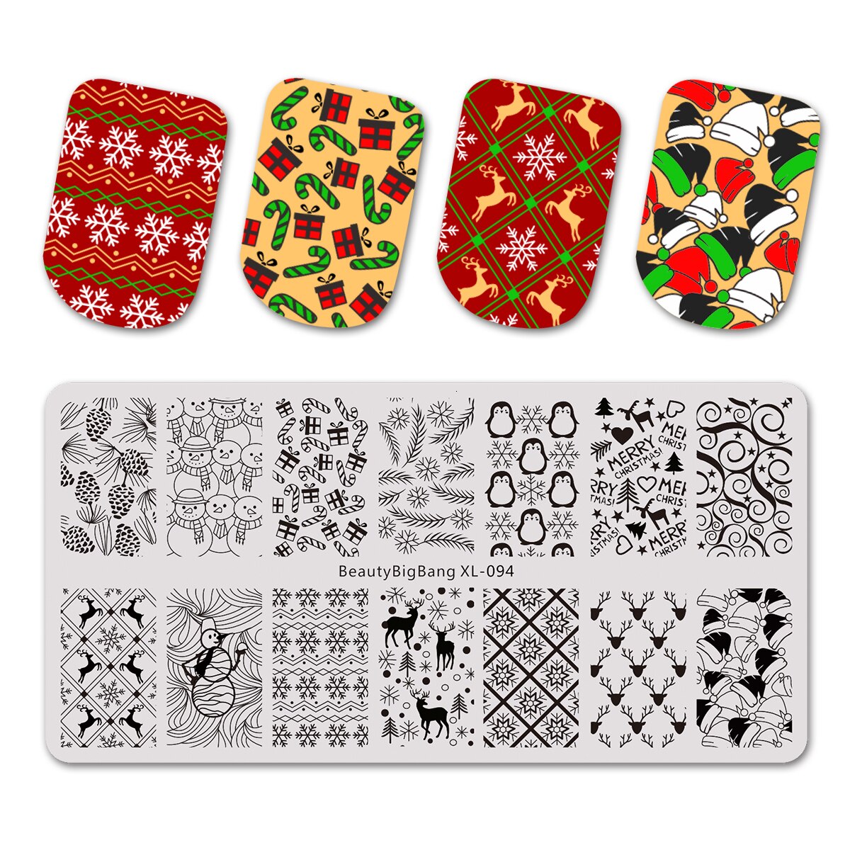 BeautyBigbang Nail Stamping Plates Cute Swan Cat Lips Heart Sweet Pattern Nail Art Stamps Template XL-104: 94