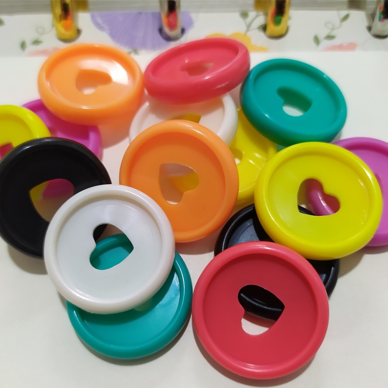 12PCS 23MM Notebook Binding Buckle Mushroom Disc Notebook Binding Notepad Plastic Loose-leaf Plastic Disc Buckle Paper Clip Ring