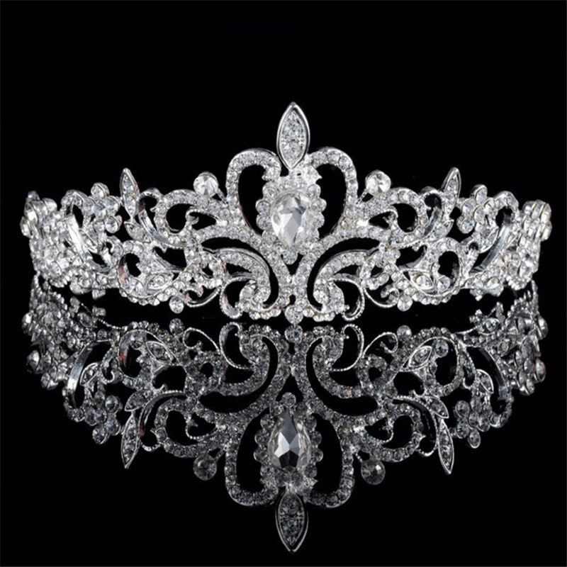 Noiva coroa tiara casamento jóias coroas de cristal faixa de cabelo prata cor ouro acessórios de cabelo da dama de honra bandana para o aniversário: 02H82JM