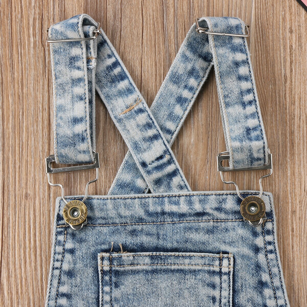 Peuter Baby Jongens Meisjes Denim Bib Broek Overalls Jean Mouwen Terug Cross Shorts Jumpsuit Outfits Zomer Kleding