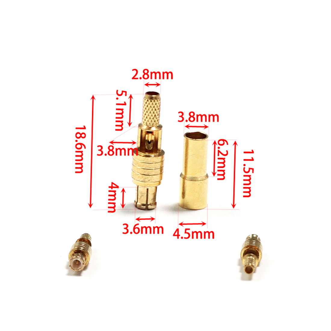 MCX Male Plug RF Coax Convertor Connector Open Skylight Crimp For RG316,RG174,LMR100 Straight Goldplated