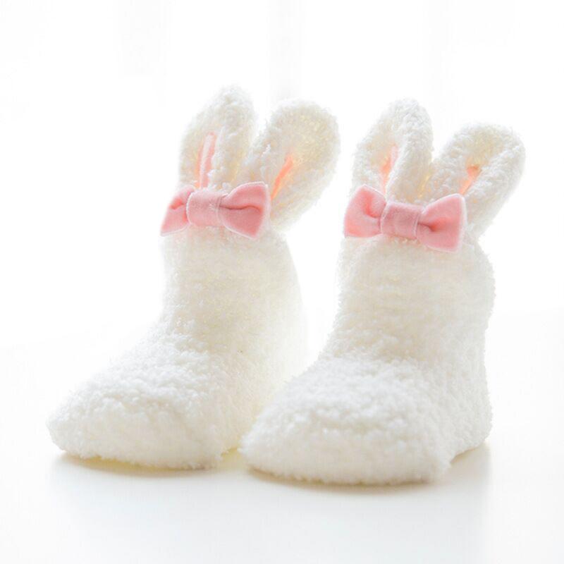 Neonato Autunno E Inverno Nuovo Velluto di Corallo Addensato Piede Del Bambino Calzini E Calzettoni Stereo Orecchie di Coniglio Sveglio Della Ragazza Del Bambino Del Coniglio Calzini E Calzettoni: 03 / M
