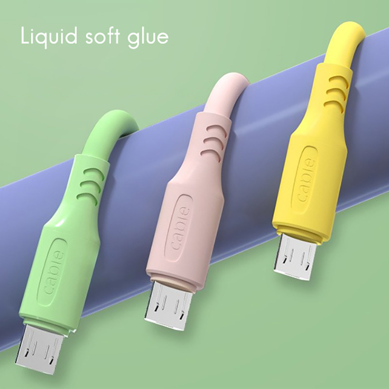 Color Liquid Silicone Data Cable 1.8M Suitable For Microphone USB Cable Fast Charging USB Phone Adapter Data Cable