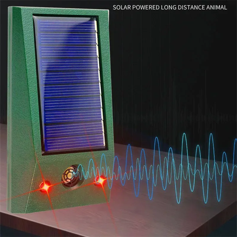 Waterproof IP58 Solar-Powered Bird Repellent – Ultrasonic Pigeon Deterrent with Strong LED Flashing