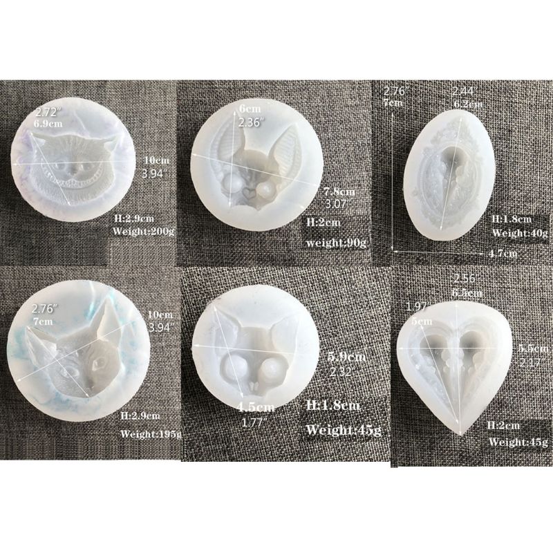 Epoksihartsia kissanriipukset silikonimuotit korujen valu sfinksi kissa 3 silmää kissan sarvet kissanpennun pää korppi varis kallo muotti