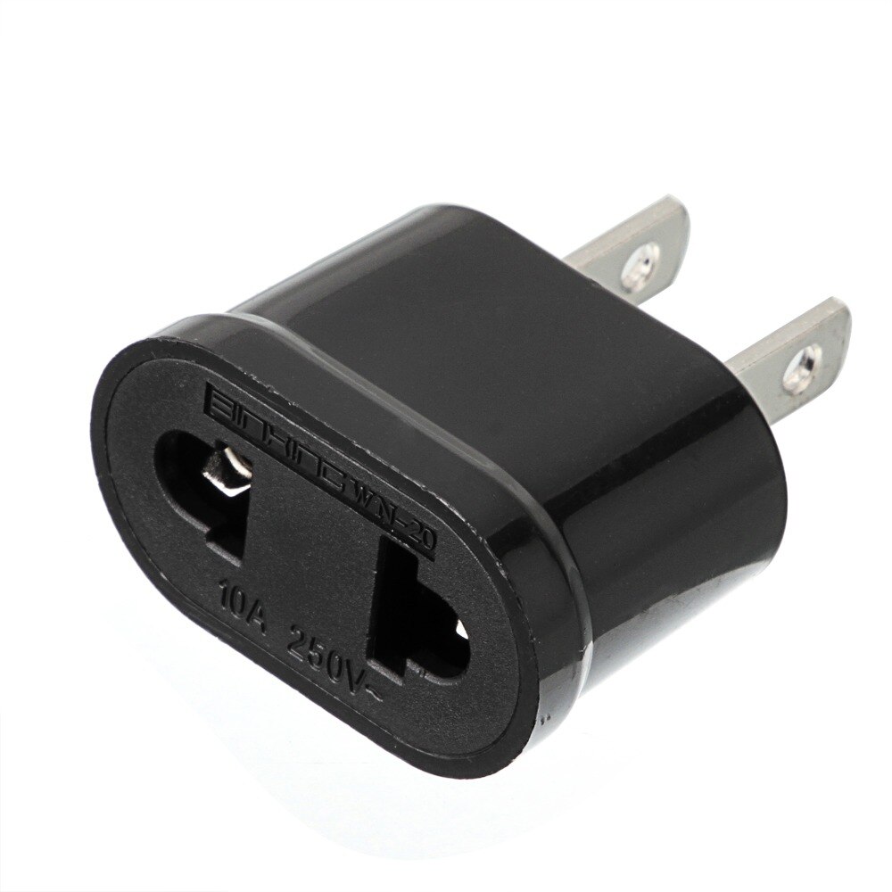 1 PCS EU to US Travel Charger Wall AC Power Plug Adapter 250V AC 10A Converter Plug Adaptor Europe to USA White/Black