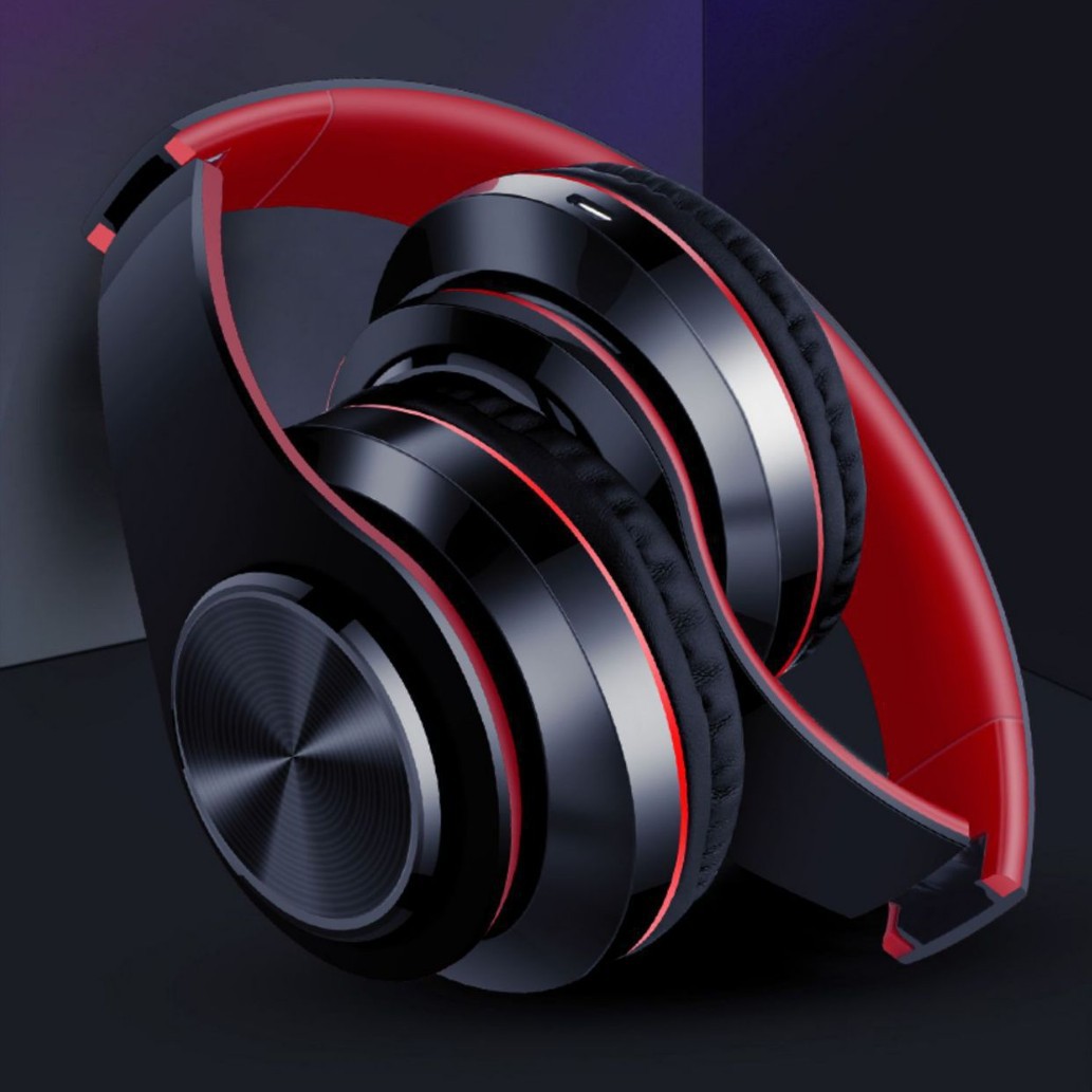 Draadloze Bluetooth-headset Opvouwbare hoofdtelefoon HiFi-stereo-oortelefoon met microfoon Ondersteuning SD-kaart FM voor Xiaomi Iphone Samsung-telefoon