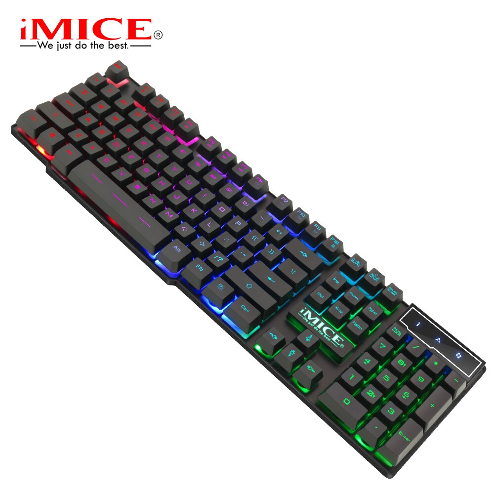 104 Keycaps RGB Backlight Keyboard and Mice Set for Computer Laptop IMICE AN300 Keyboard & Mouse English Russian Layout