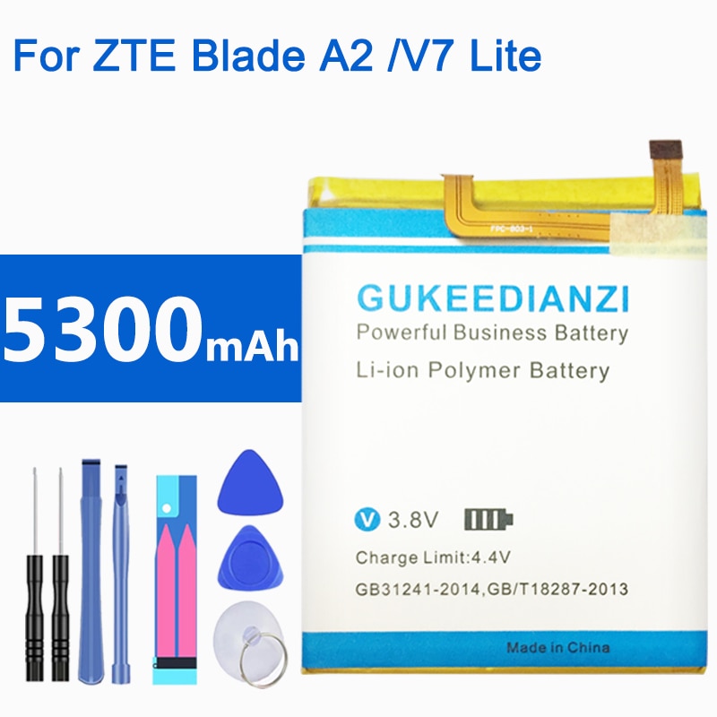 GUKEEDIANZI-Batería de teléfono 5300mAh Li3825T43P3h736037 para ZTE BV0720 / Blade A2 /Blade V7 Lite, batería de repuesto Dual SIM