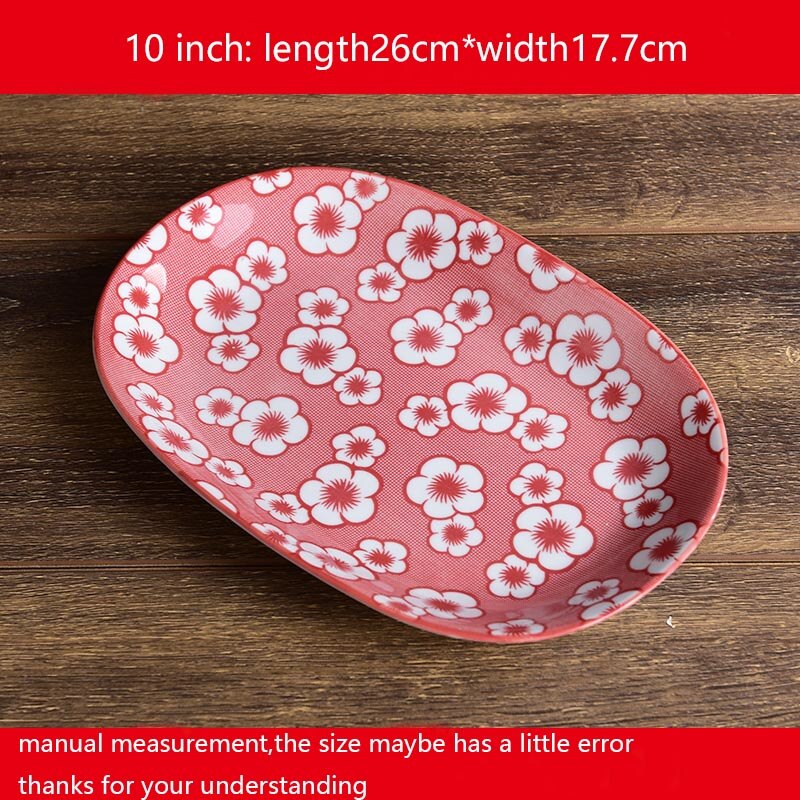 10.5/12inch Fish Plate Ceramic Dinnerware Tableware Breakfast Cake Plates Dumplings Dish Hand Painted Decor Dish Tray Container: C