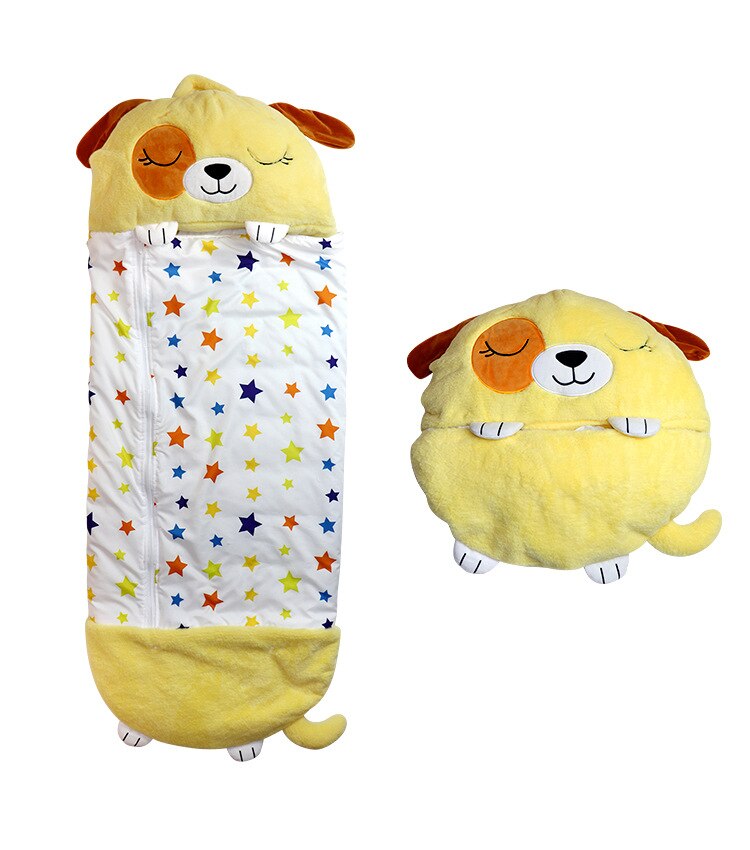 Grote Size Slaapzak Gelukkig Dutje 9 Stijl Kinderen Luie Warme Slaapzak Slaap Pak Kinderen Kussen Voor Slapen Voor Kid: Yellow Puppy